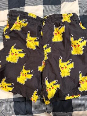 Pokemon Black and Yellow Pikachu Kids Swim Trunks